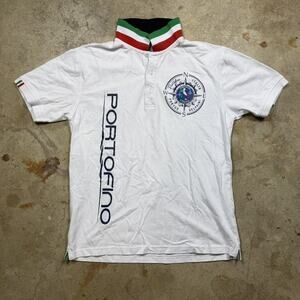 White PayPer Portofino Italia Italy Polo Shirt Size XL
